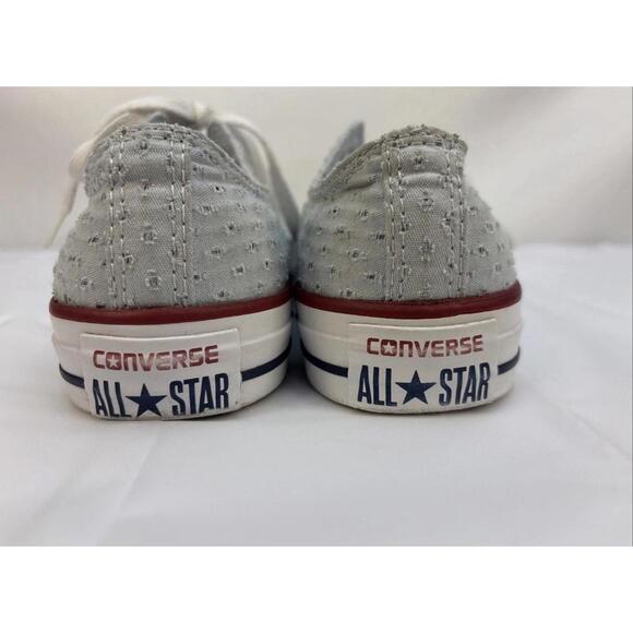PFR CONVERSE All Star Low Top Powder Blue Eyelet Fabric Chucks Sneakers Sz 7 - Picture 8 of 8